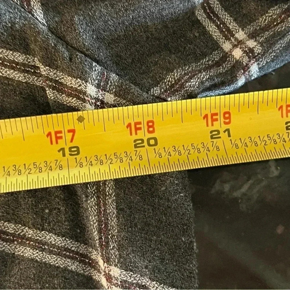 Women's pre-worn Zara Basic Z1975 Denim Large gray button up plaid Metallic stri - Picture 7 of 9